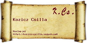 Kozicz Csilla névjegykártya